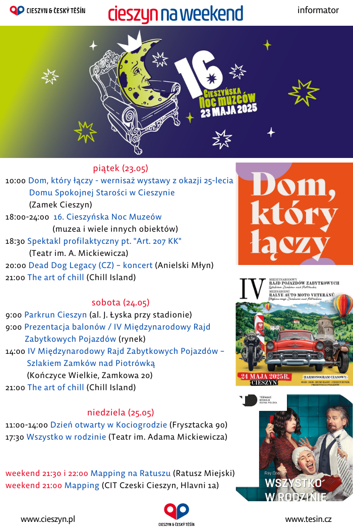 rozpiska weekendowa (mat. UM Cieszyn)